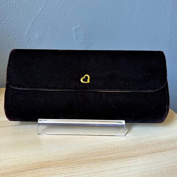 Victoria's Secret Handbags - VICTORIA SECRET BLACK VELVET CLUTCH.